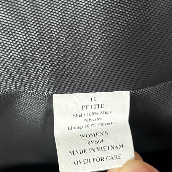 LL Bean Womens Microfiber Suit Jacket Blazer Size 12P Black Career Office NWT - Picture 10 of 11